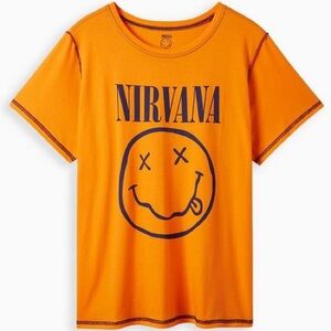 0 Torrid Nirvana Slim Fit Seam Crew Tee - Cotton Orange